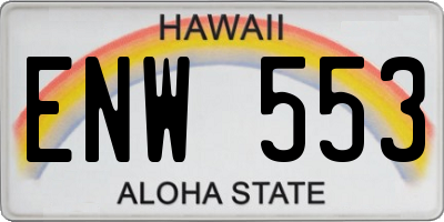 HI license plate ENW553