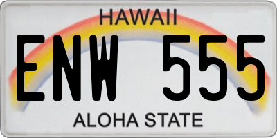 HI license plate ENW555
