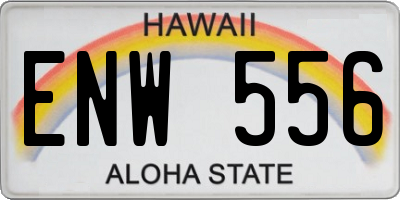 HI license plate ENW556