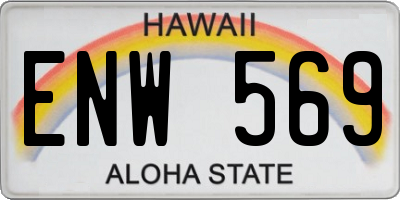 HI license plate ENW569