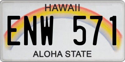 HI license plate ENW571