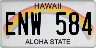 HI license plate ENW584