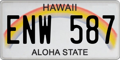 HI license plate ENW587
