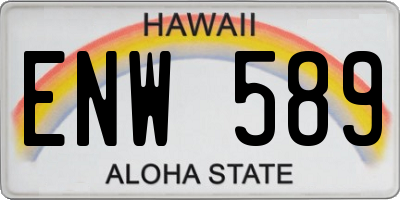 HI license plate ENW589