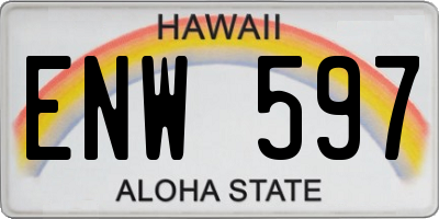 HI license plate ENW597