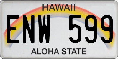 HI license plate ENW599