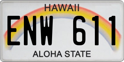 HI license plate ENW611