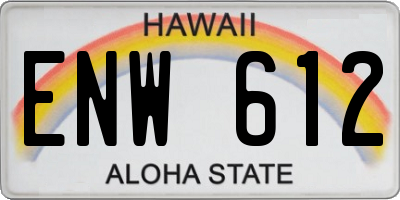 HI license plate ENW612