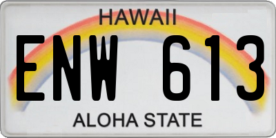 HI license plate ENW613