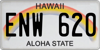 HI license plate ENW620