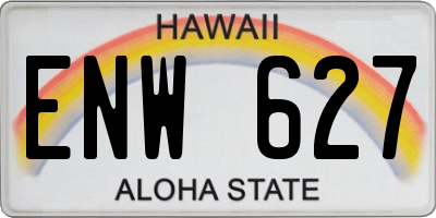HI license plate ENW627