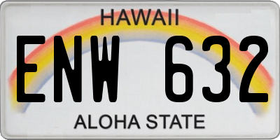 HI license plate ENW632