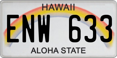 HI license plate ENW633