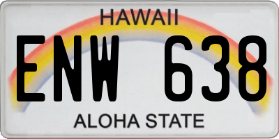 HI license plate ENW638