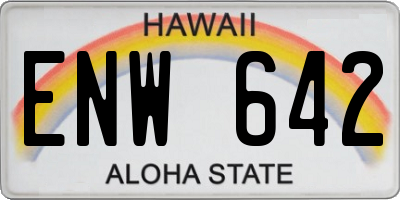 HI license plate ENW642