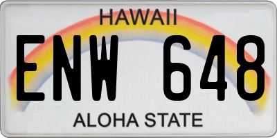 HI license plate ENW648