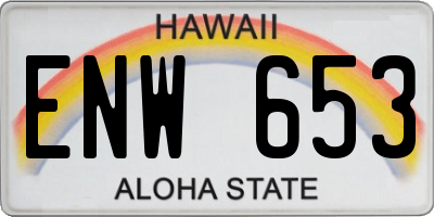 HI license plate ENW653