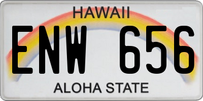 HI license plate ENW656
