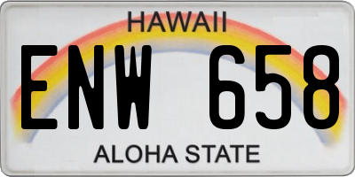 HI license plate ENW658