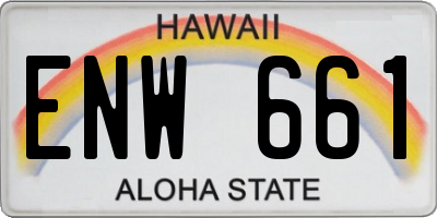 HI license plate ENW661
