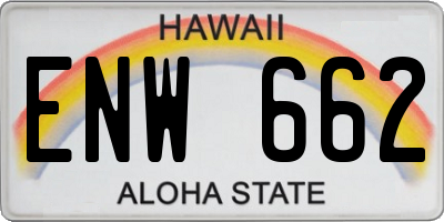 HI license plate ENW662