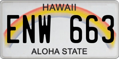 HI license plate ENW663