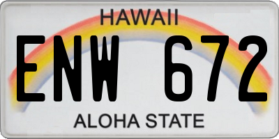HI license plate ENW672