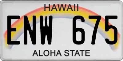 HI license plate ENW675