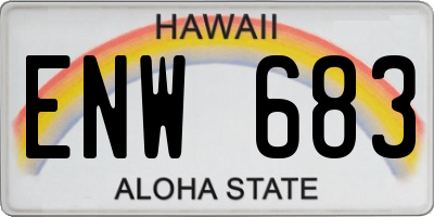 HI license plate ENW683
