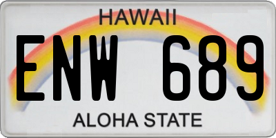 HI license plate ENW689