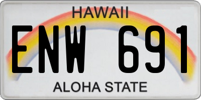 HI license plate ENW691