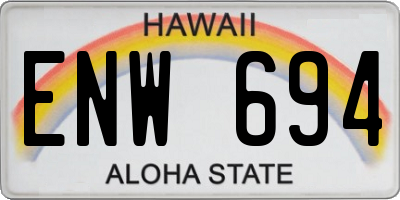 HI license plate ENW694
