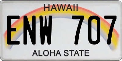 HI license plate ENW707