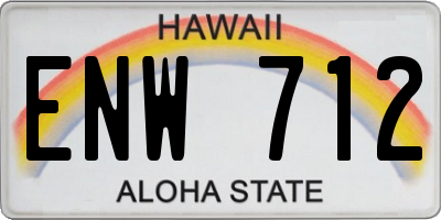 HI license plate ENW712