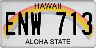 HI license plate ENW713