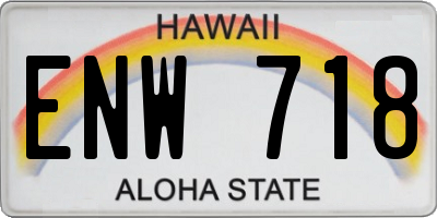 HI license plate ENW718