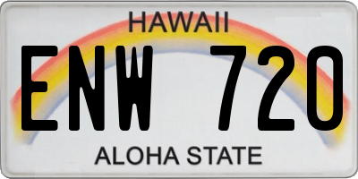 HI license plate ENW720