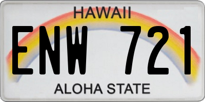 HI license plate ENW721