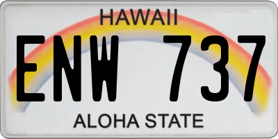HI license plate ENW737