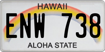 HI license plate ENW738
