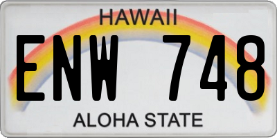 HI license plate ENW748