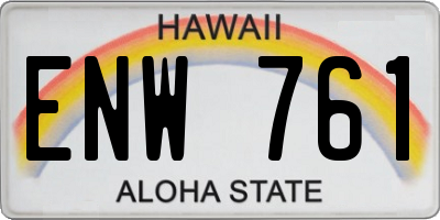 HI license plate ENW761
