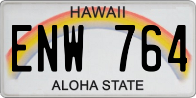HI license plate ENW764