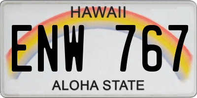HI license plate ENW767