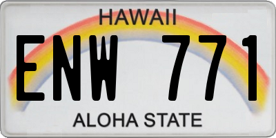 HI license plate ENW771