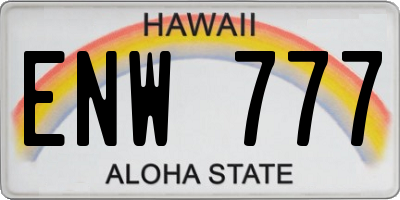 HI license plate ENW777