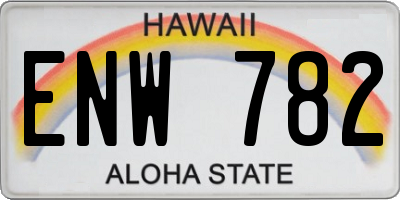 HI license plate ENW782