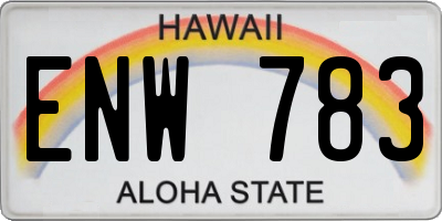 HI license plate ENW783