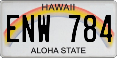 HI license plate ENW784