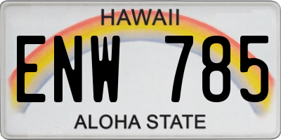 HI license plate ENW785